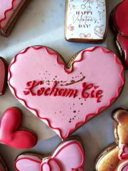 Pierniczek lukrowany serce walentynkowe Kocham Cię