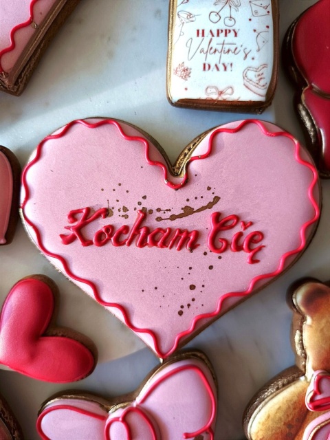 Pierniczek lukrowany serce walentynkowe Kocham Cię
