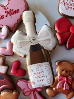 Pierniczek lukrowany walentynkowy szampan dla zakochanych