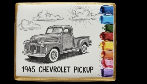 Ciastko lukier malowanka pędzelek maluj i zjedz  1945 Chevrolet Pickup edukacja 