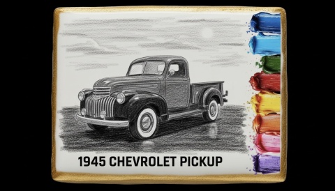 Ciastko lukier malowanka pędzelek maluj i zjedz  1945 Chevrolet Pickup edukacja 