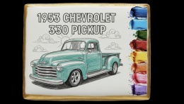 Ciastko lukier malowanka pędzelek maluj i zjedz  1953 Chevrolet 330 Pickup edukacja 