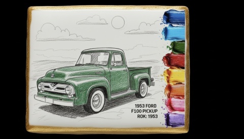 Ciastko lukier malowanka pędzelek maluj i zjedz  1953 Ford F100 Pickup edukacja 
