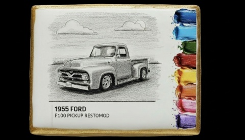 Ciastko lukier malowanka pędzelek maluj i zjedz  1955 Ford edukacja 