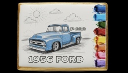 Ciastko lukier malowanka pędzelek maluj i zjedz  1956 FORD F100 edukacja 