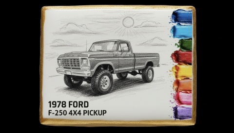 Ciastko kolorowanka lukrowane 1978 Ford Pickup dla Dzieci jadalna malowanka maluj i chrup