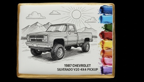 Ciastko lukier malowanka pędzelek maluj i zjedz  1987 Chevrolet Silverado V20 4x4 Pickup edukacja 