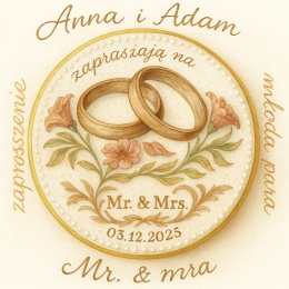 Ciastko lukier Ślub Zaproszenie  Anna i Adam Personalizuj