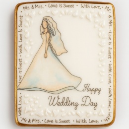 Ciastko lukier Ślub Zaproszenie  Happy Wedding Day Bakegram Personalizuj
