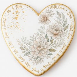 Ciastko lukier Ślub Zaproszenie  Heartfelt Elegance Personalizuj