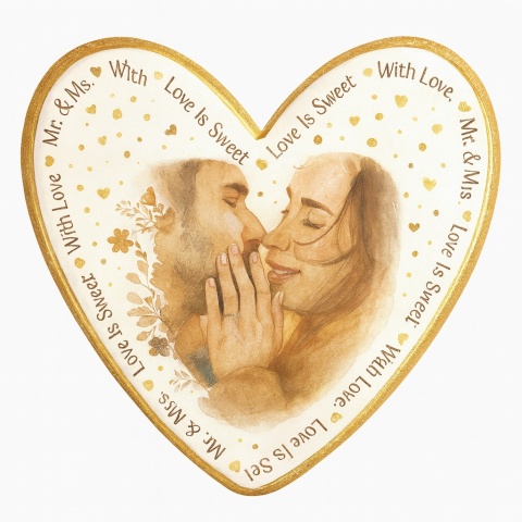 Ciastko lukier Ślub Zaproszenie  Heartfelt Love Personalizuj