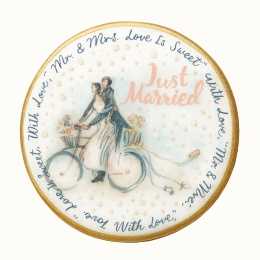 Ciastko lukier Ślub Zaproszenie  Just Married Personalizuj