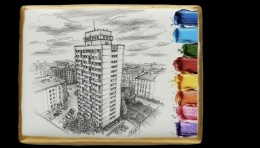 Ciastko lukier malowanka pędzelek maluj i zjedz  Kolorowanka Miejska edukacja 