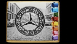 Ciastko lukier malowanka pędzelek maluj i zjedz  Kolorowy znak MercedesBenz edukacja 