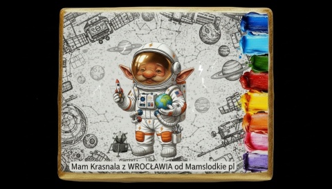 Ciastko kolorowanka lukrowane Krasnal Kosmonauta dla Dzieci jadalna malowanka maluj i chrup