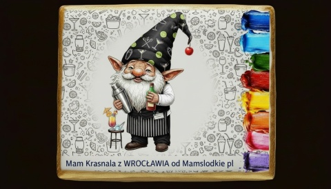 Ciastko lukier malowanka pędzelek maluj i zjedz  Krasnal i paleta barw edukacja 