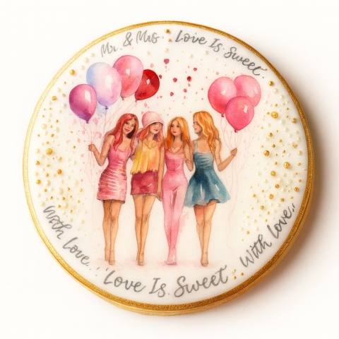 Ciastko lukier Ślub Zaproszenie  Love Is Sweet Cookie Personalizuj