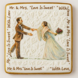 Ciastko lukier Ślub Zaproszenie  Love Is Sweet Personalizuj