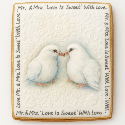 Ciastko lukier Ślub Zaproszenie  Love Is Sweet Personalizuj