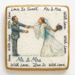 Ciastko lukier Ślub Zaproszenie  Love Is Sweet Personalizuj