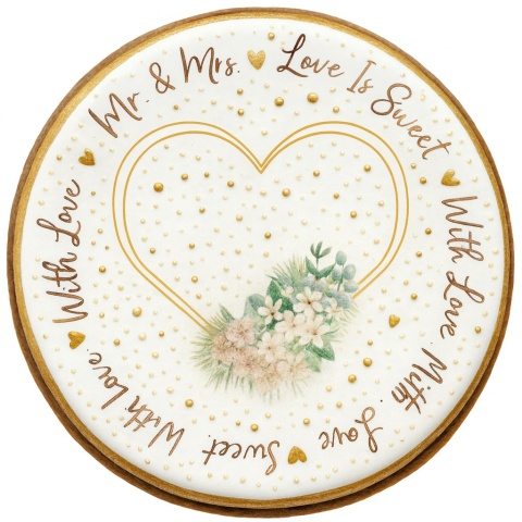 Ciastko lukier Ślub Zaproszenie  Love Is Sweet Personalizuj