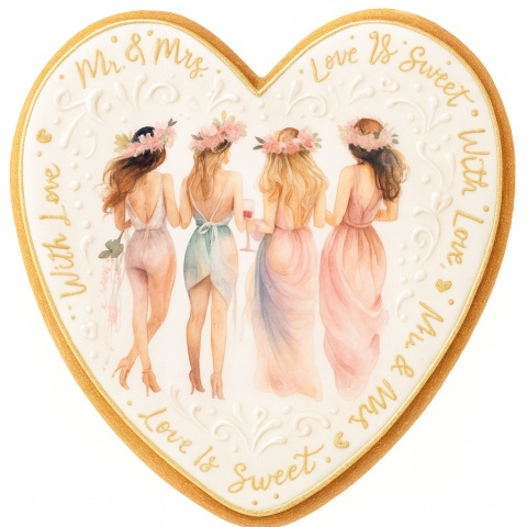 Ciastko lukier Ślub Zaproszenie  Love Is Sweet Personalizuj