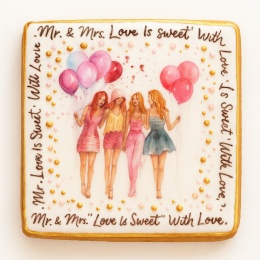Ciastko lukier Ślub Zaproszenie  Love Is Sweet Personalizuj
