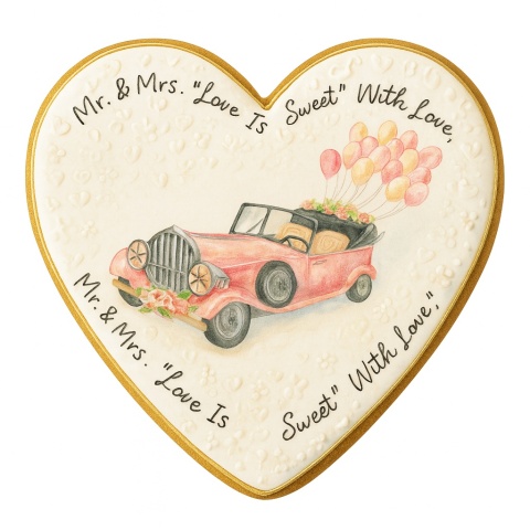 Ciastko lukier Ślub Zaproszenie  Love Is Sweet Personalizuj