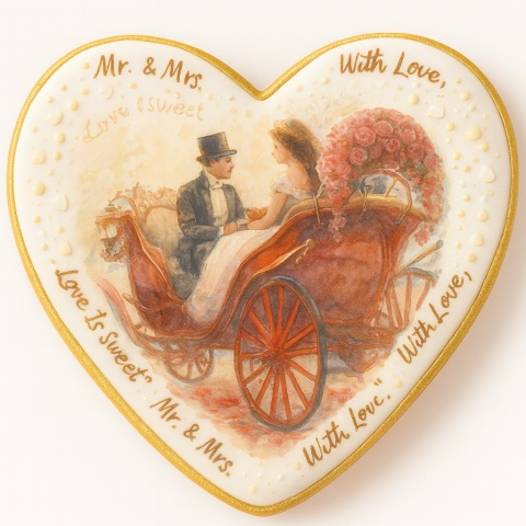 Ciastko lukier Ślub Zaproszenie  Love Is Sweet Personalizuj