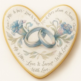 Ciastko lukier Ślub Zaproszenie  Love Is Sweet Personalizuj