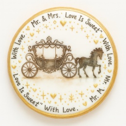 Ciastko lukier Ślub Zaproszenie  Love Is Sweet Personalizuj