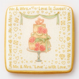 Ciastko lukier Ślub Zaproszenie  Love Is Sweet Personalizuj