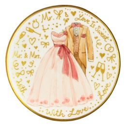 Ciastko lukier Ślub Zaproszenie  Love Is Sweet Personalizuj