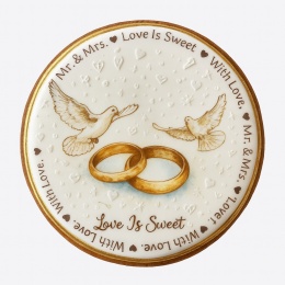 Ciastko lukier Ślub Zaproszenie  Love Is Sweet Personalizuj