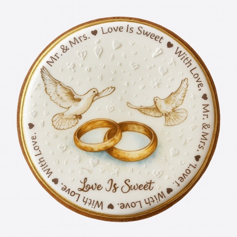 Ciastko lukier Ślub Zaproszenie  Love Is Sweet Personalizuj