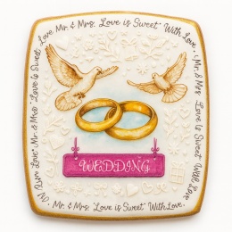 Ciastko lukier Ślub Zaproszenie  Love is Sweet Wedding Cookie Personalizuj
