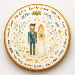 Ciastko lukier Ślub Zaproszenie  Love is Sweet Personalizuj