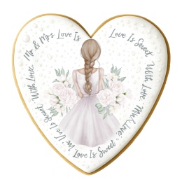 Ciastko lukier Ślub Zaproszenie  Love is Sweet Personalizuj