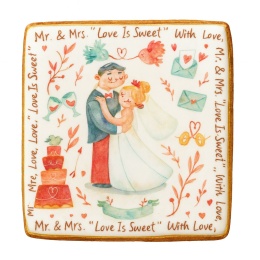 Ciastko lukier Ślub Zaproszenie  Love is Sweet Personalizuj