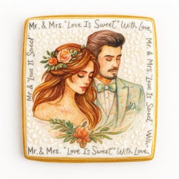 Ciastko lukier Ślub Zaproszenie  Love is Sweet Personalizuj