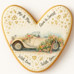 Ciastko lukier Ślub Zaproszenie  Love is Sweet Personalizuj