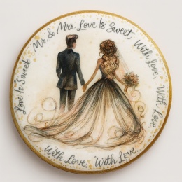 Ciastko lukier Ślub Zaproszenie  Love is Sweet Personalizuj