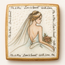 Ciastko lukier Ślub Zaproszenie  Love is Sweet Personalizuj