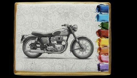 Ciastko lukier malowanka pędzelek maluj i zjedz  Motocykl marzeń edukacja 