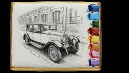 Ciastko lukier malowanka pędzelek maluj i zjedz  Retro Auto i Paleta Barw edukacja 