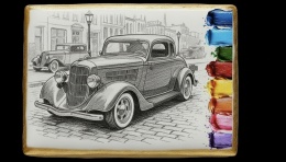 Ciastko lukier malowanka pędzelek maluj i zjedz  Retro Auto i Paleta Kolorów edukacja 
