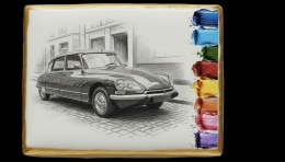 Ciastko lukier malowanka pędzelek maluj i zjedz  Retro Auto z Paletą edukacja 