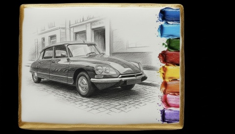 Ciastko lukier malowanka pędzelek maluj i zjedz  Retro Auto z Paletą edukacja 