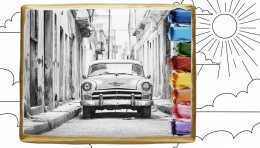 Ciastko lukier malowanka pędzelek maluj i zjedz  Retro Auto z Paletą edukacja 
