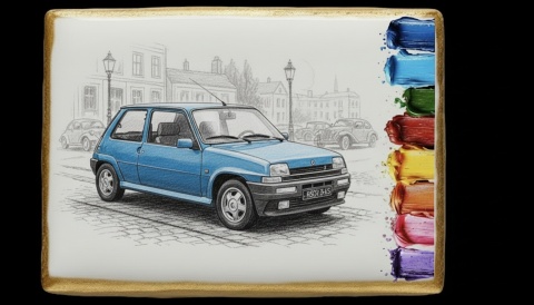 Ciastko lukier malowanka pędzelek maluj i zjedz  Retro Samochód edukacja 